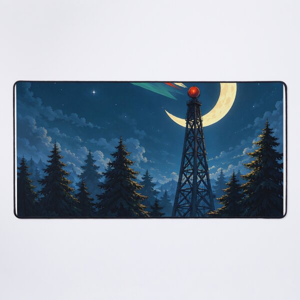 Item preview, Midnight Radio Tower – Retro Cosmic Forest designed and sold by Harry-Huff.