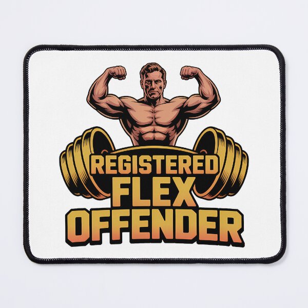 Item preview, Registered Flex Offender – Funny Gym Bodybuilding Workout Design designed and sold by LoFizzy.