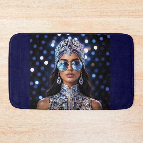 Item preview, Futuristic Middle Eastern Woman in Mosaic Headdress variation 3 designed and sold by Lucia Amaris Art.