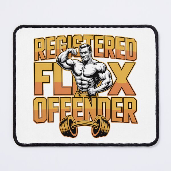 Item preview, Registered Flex Offender – Funny Gym Bodybuilding Workout Design designed and sold by LoFizzy.