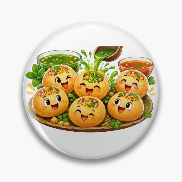 Item preview, Pani Puri Sticker, Cute Indian Street Food designed and sold by PriyankaSonara.