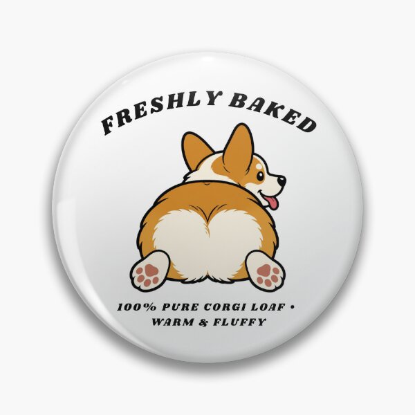 Item preview, Corgi Butt Freshly Baked Loaf Sploot Funny Dog Retro Sticker Art designed and sold by wildsilencee.