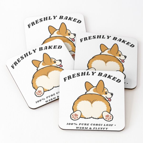 Item preview, Corgi Butt Freshly Baked Loaf Sploot Funny Dog Retro Sticker Art designed and sold by wildsilencee.