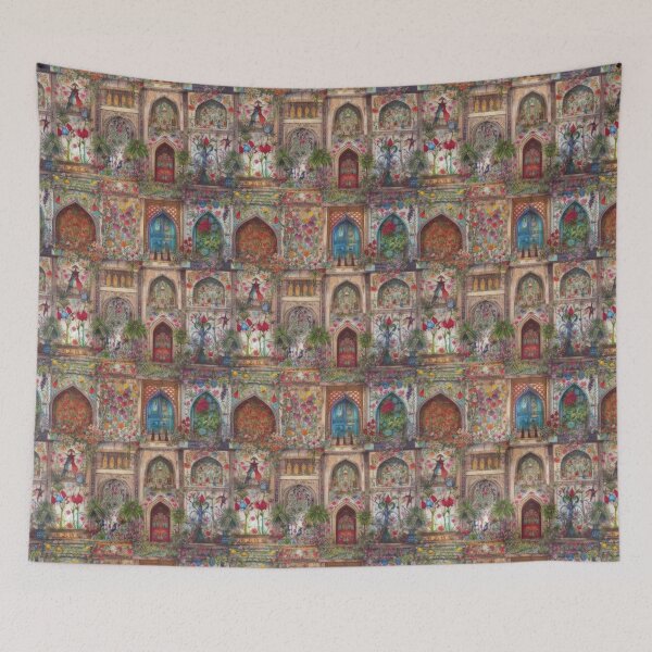 Item preview, Floral Palace Arches: Mughal Inspired Botanical Art designed and sold by pinkal.