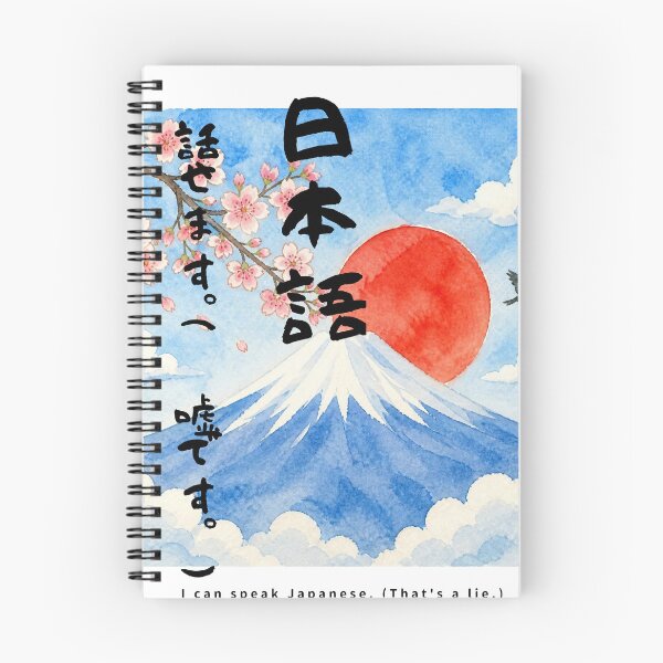 Item preview, Nihongo Hanasemasu - I Can Speak Japanese (Lie) | Watercolor Mount Fuji & Red Sun | Japanese Design designed and sold by JapanMemoir.