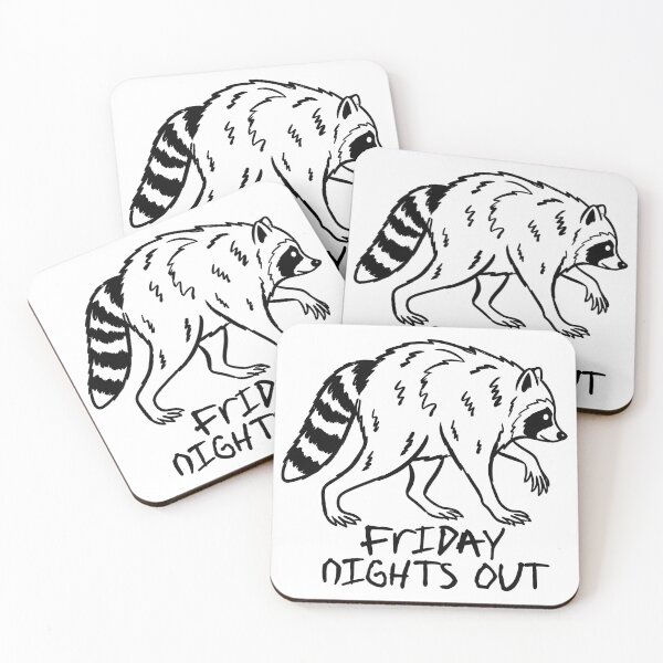 Item preview, Funny Raccoon Friday Nights Out designed and sold by ViolettaGlass.