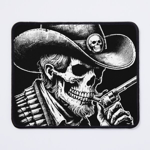 Item preview, Dark Art Skull Cowboy Skeleton Vintage Sheriff Tattoo designed and sold by MORSPECTIVE.