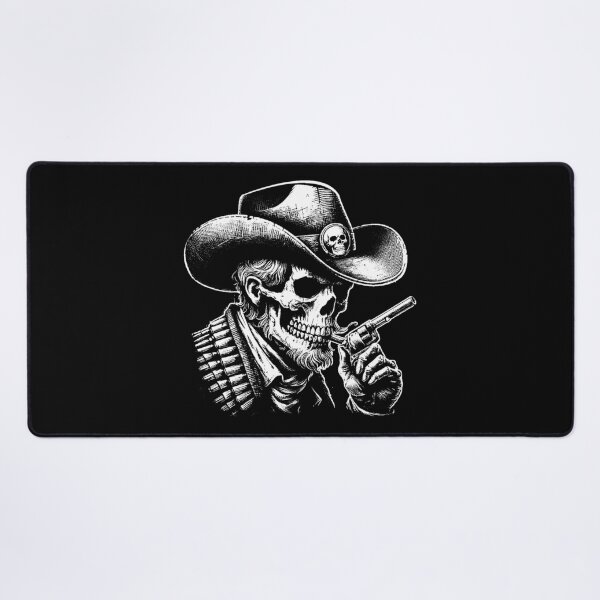 Item preview, Dark Art Skull Cowboy Skeleton Vintage Sheriff Tattoo designed and sold by MORSPECTIVE.