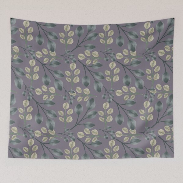 Item preview, Botanical Foliage Dusty Mauve Gray Seamless Pattern Art designed and sold by ​Jyoti Digital Artist.