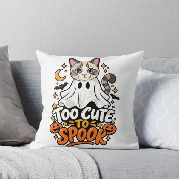Item preview, Too Cute to Spook Cute Ghost Cat Halloween Costume designed and sold by PetalsPaws.