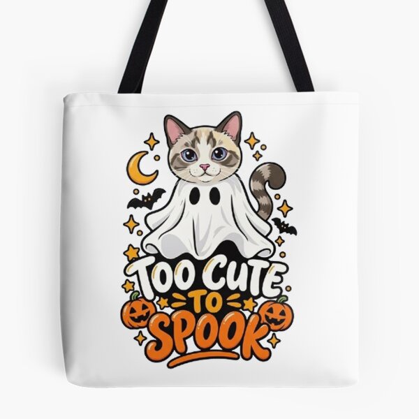 Item preview, Too Cute to Spook Cute Ghost Cat Halloween Costume designed and sold by PetalsPaws.