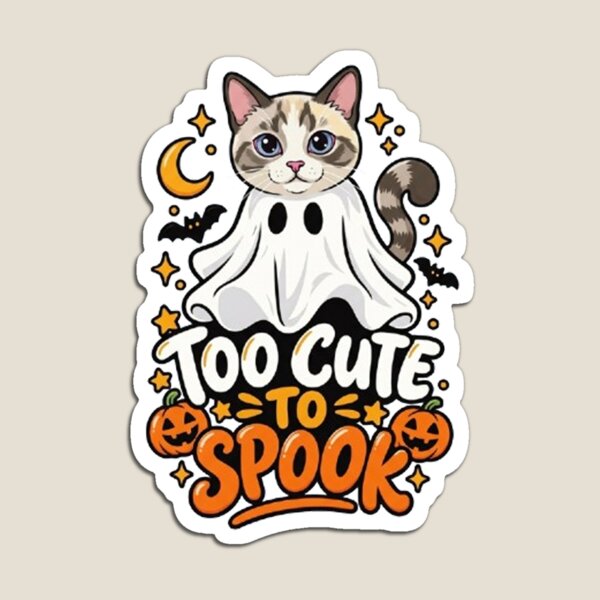 Item preview, Too Cute to Spook Cute Ghost Cat Halloween Costume designed and sold by PetalsPaws.