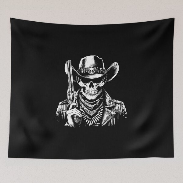 Item preview, Dark Art Skull Cowboy Skeleton Vintage designed and sold by MORSPECTIVE.