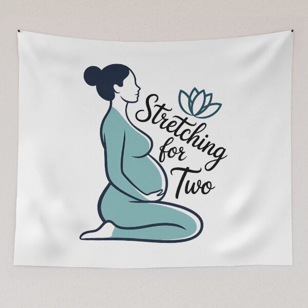 Item preview, Stretching For Two Teal Dark Blue Lotus Design designed and sold by 108stillness.