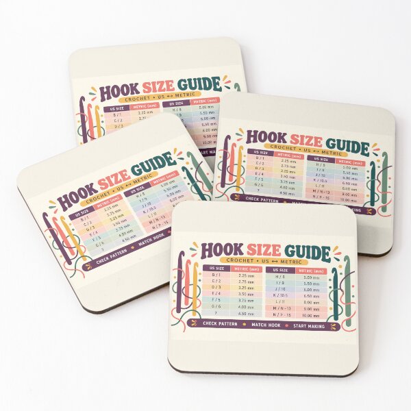 Item preview, Hook Size Guide – Crochet US to Metric Zipper Pouch designed and sold by astersgraphics.