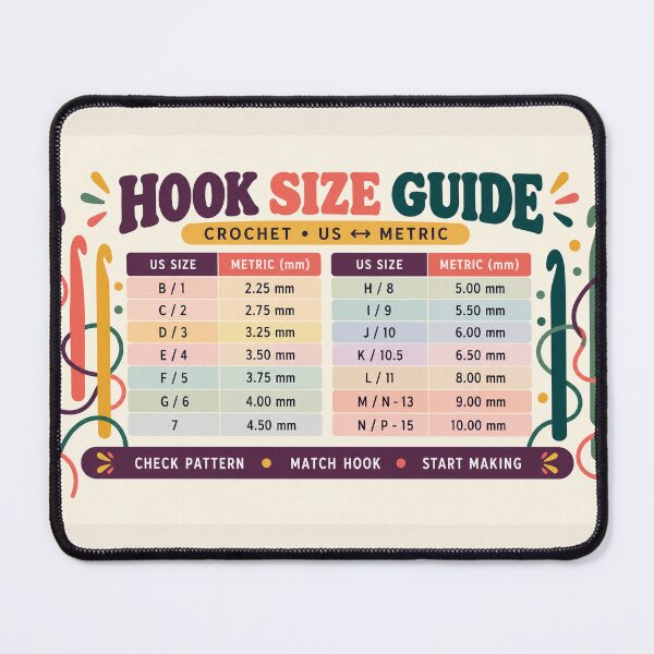 Item preview, Hook Size Guide – Crochet US to Metric Zipper Pouch designed and sold by astersgraphics.