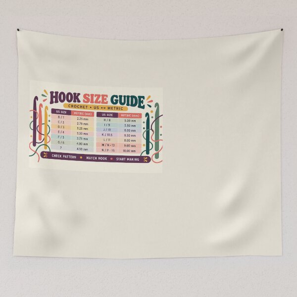 Item preview, Hook Size Guide – Crochet US to Metric Zipper Pouch designed and sold by astersgraphics.