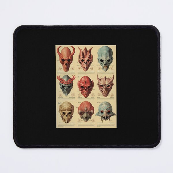 Item preview, Ancient Demon Skull Masks Anatomy Chart Poster designed and sold by RiyaAnands.
