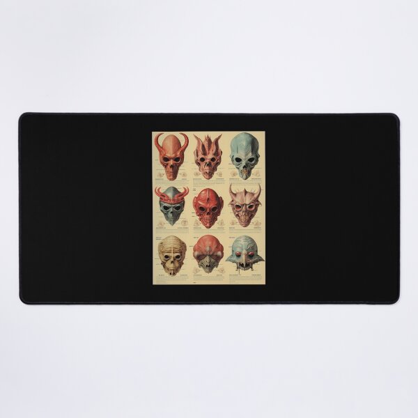 Item preview, Ancient Demon Skull Masks Anatomy Chart Poster designed and sold by RiyaAnands.