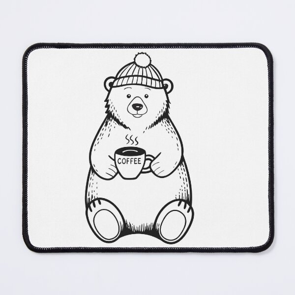 Item preview, Polar Bear with Coffee Cute Winter Gift 1 designed and sold by OneLine Studio.