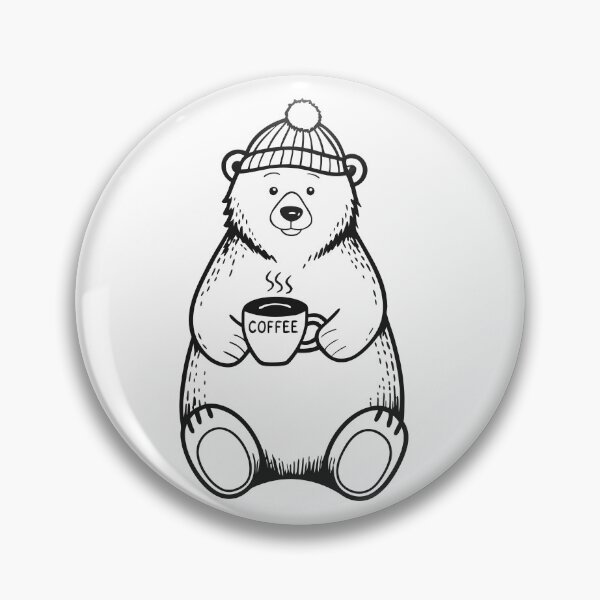 Item preview, Polar Bear with Coffee Cute Winter Gift 1 designed and sold by OneLine Studio.