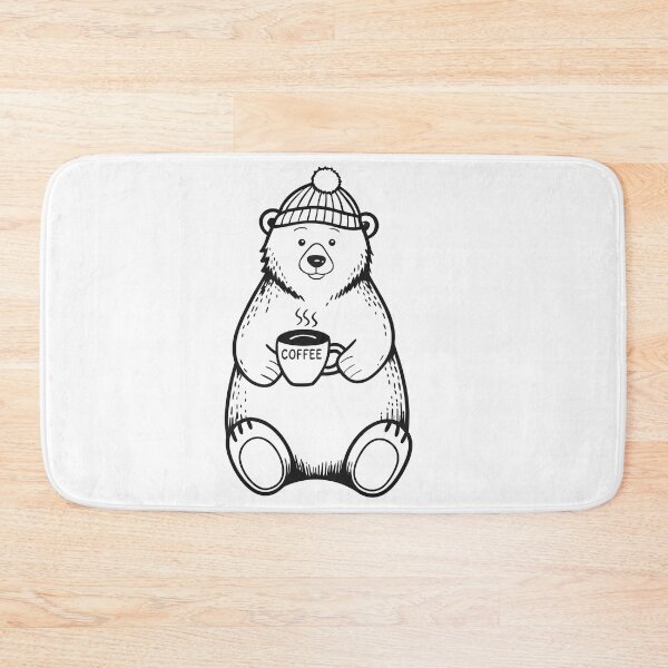Item preview, Polar Bear with Coffee Cute Winter Gift 1 designed and sold by OneLine Studio.