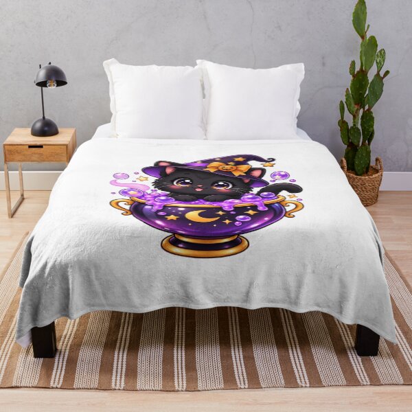 Item preview, Cute Black Cat Magic Cauldron Halloween designed and sold by Pixanova.