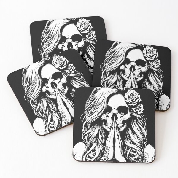 Item preview, Dark Art Skull Girl Pray Woman Grunge Sugar Skull designed and sold by MORSPECTIVE.