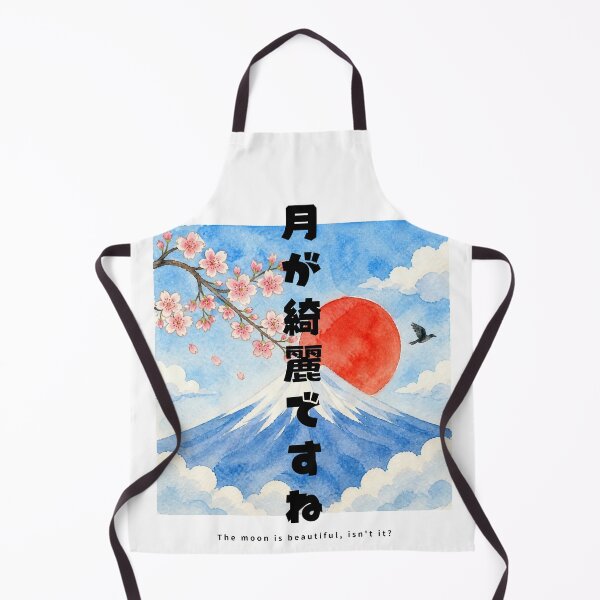 Item preview, The Moon Is Beautiful - Soseki | Watercolor Mount Fuji & Red Sun | Japanese Design designed and sold by JapanMemoir.