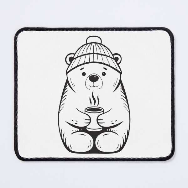 Item preview, Polar Bear with Coffee Cute Winter Gift 2 designed and sold by OneLine Studio.