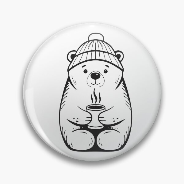 Item preview, Polar Bear with Coffee Cute Winter Gift 2 designed and sold by OneLine Studio.
