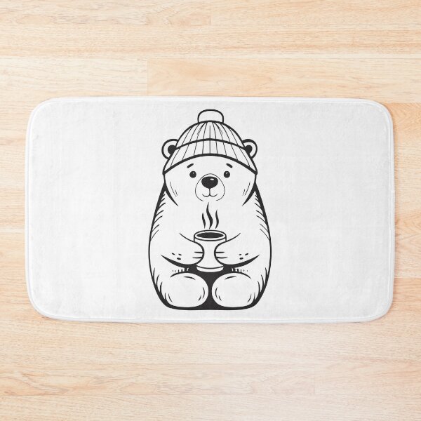 Item preview, Polar Bear with Coffee Cute Winter Gift 2 designed and sold by OneLine Studio.