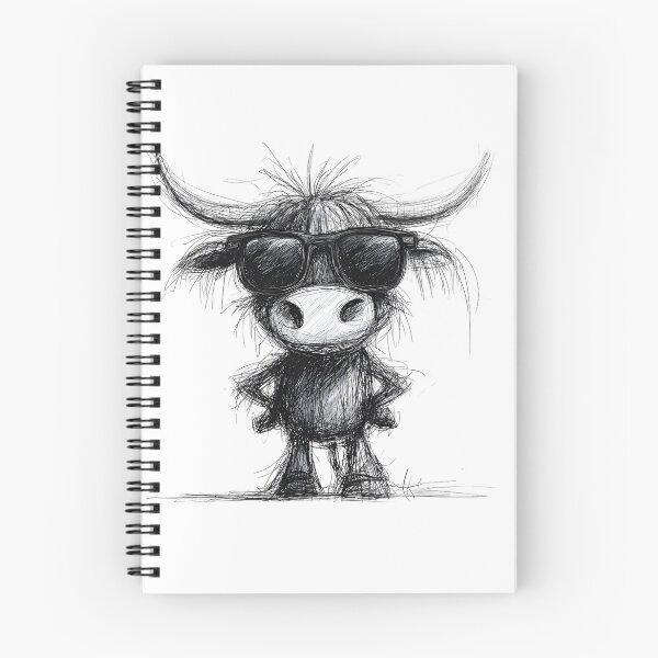 Item preview,  Highland Cow in Sunglasses Doodle designed and sold by BRETT'S ART STUDIO.
