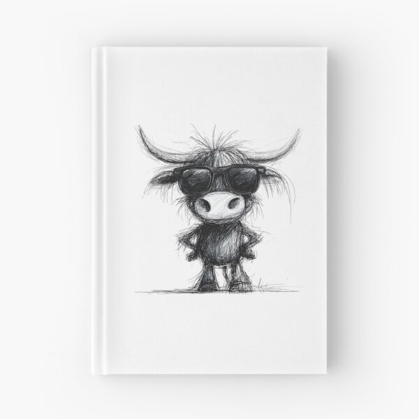 Item preview,  Highland Cow in Sunglasses Doodle designed and sold by BRETT'S ART STUDIO.