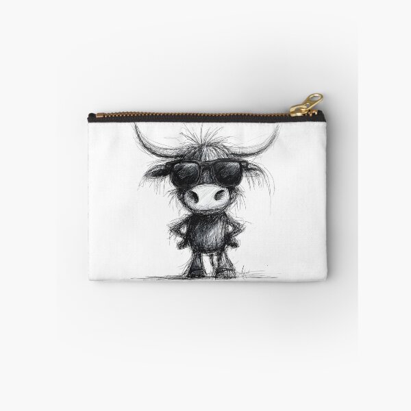 Item preview,  Highland Cow in Sunglasses Doodle designed and sold by BRETT'S ART STUDIO.