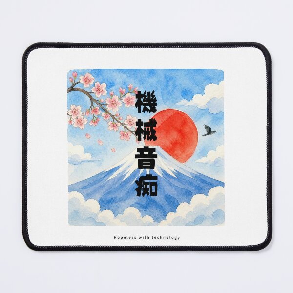Item preview, Kikai Onchi - Tech Disaster | Watercolor Mount Fuji & Red Sun | Japanese Design designed and sold by JapanMemoir.