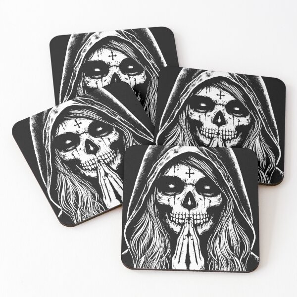 Item preview, Dark Art Skull Girl Pray Sugar Skull designed and sold by MORSPECTIVE.