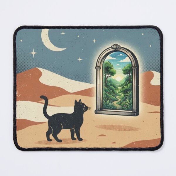 Item preview, The Other Side – Black Cat and Magic Portal Illustration designed and sold by Dogandesighn.