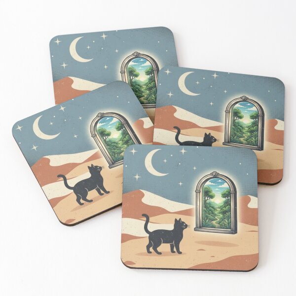 Item preview, The Other Side – Black Cat and Magic Portal Illustration designed and sold by Dogandesighn.