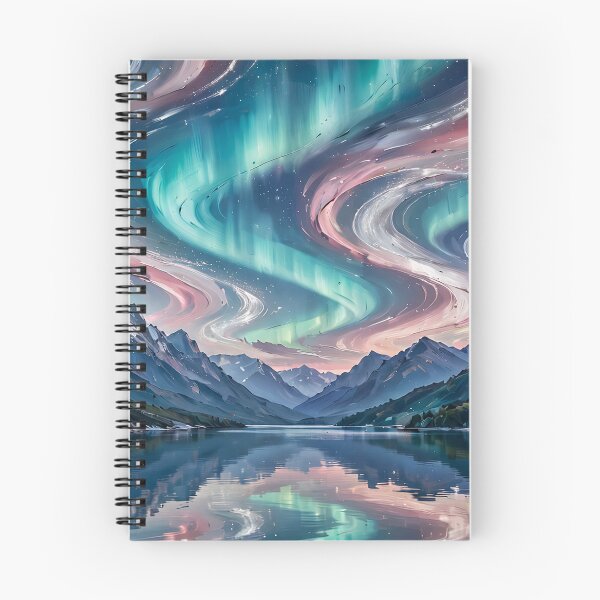 Item preview, Mountain Lake Under Aurora Ribbons — Night Reflection Art designed and sold by LunaAdventurer.