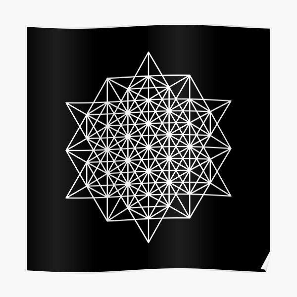 64 Star tetrahedron on black Poster
