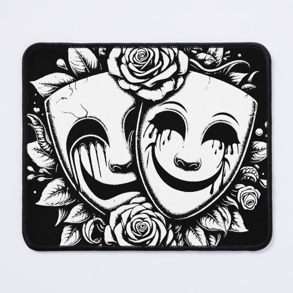 Item preview, Dark Art Smile and Cry Mask Happy Tattoo designed and sold by MORSPECTIVE.