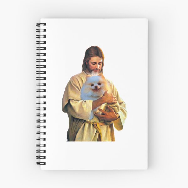 Item preview, Jesus Holding a Cute Pomeranian Dog  designed and sold by Kathleenblairo.