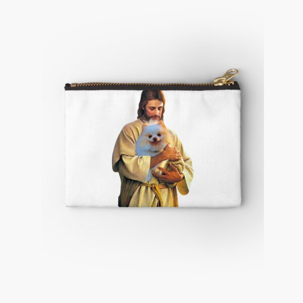 Item preview, Jesus Holding a Cute Pomeranian Dog  designed and sold by Kathleenblairo.