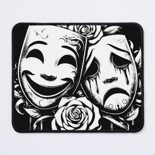 Item preview, Dark Art Smile and Cry Mask Sad Laugh and Crying Tattoo designed and sold by MORSPECTIVE.