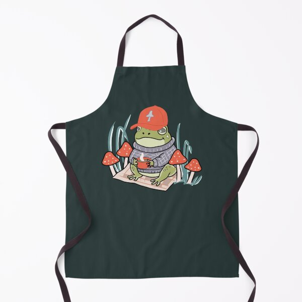 Item preview, Frog with Red Cap Drinking Coffee Cottagecore Aesthetic  designed and sold by LeshanArt.