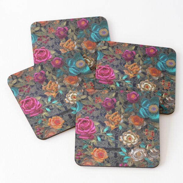 Item preview, Embroidered Silk Floral Tapestry designed and sold by pinkal.