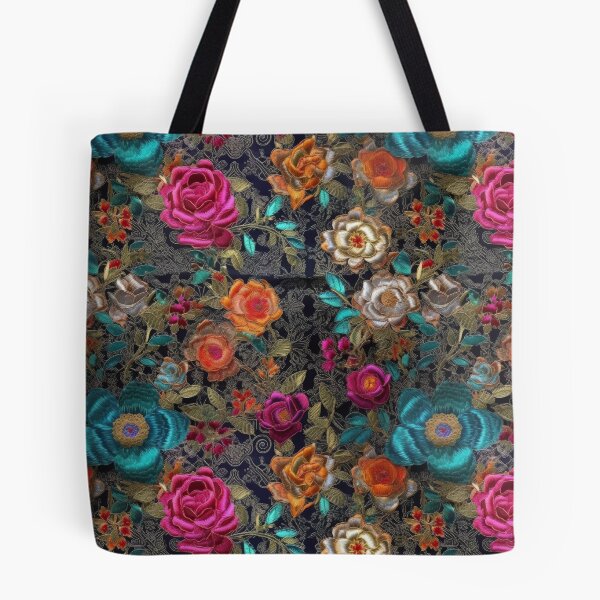 Item preview, Embroidered Silk Floral Tapestry designed and sold by pinkal.
