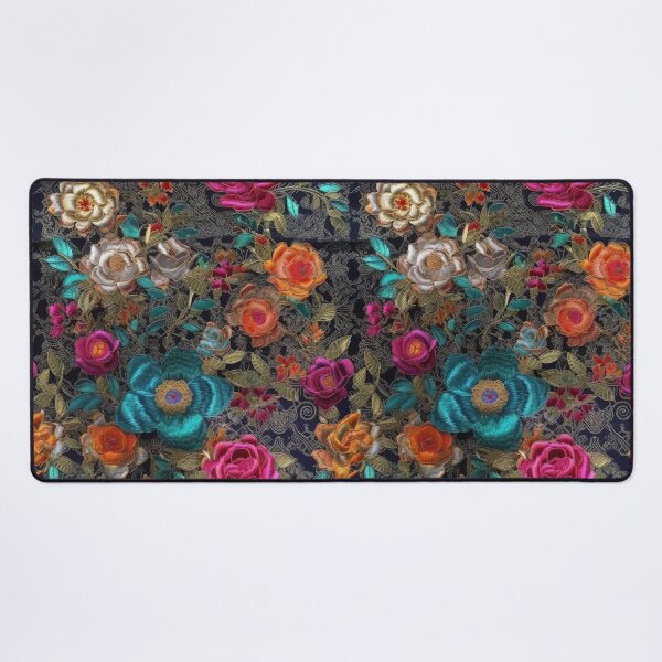 Item preview, Embroidered Silk Floral Tapestry designed and sold by pinkal.