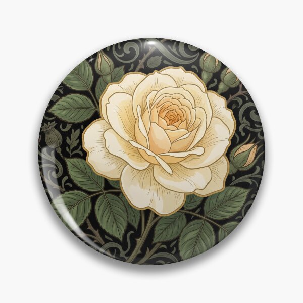 Item preview, Alberic Barbier Climbing Rose Art Print: Arts and Crafts Botanical Cream Rose Poster designed and sold by FreiherrPK.